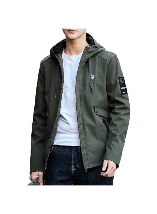 PLAYBOY Men'S Jacket, Spring And Autumn Casual Workwear Hoodie Trendy Outerwear, Black, Xl - Image 1