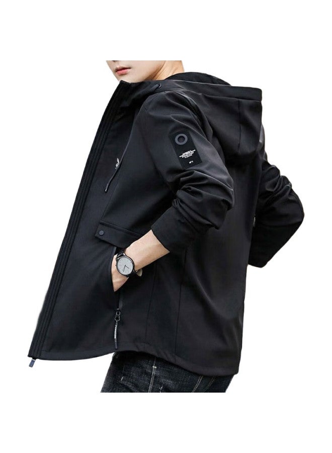 PLAYBOY Men'S Jacket, Spring And Autumn Casual Workwear Hoodie Trendy Outerwear, Black, Xl - Image 3