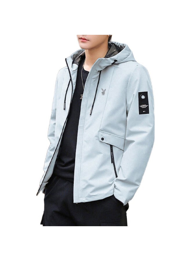 PLAYBOY Men'S Jacket, Spring And Autumn Casual Workwear Hoodie Trendy Outerwear, Black, Xl - Image 2