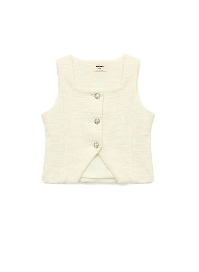 كوتون Crop Tweed Blouse