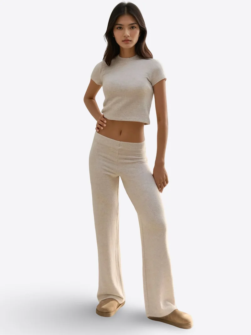 زوبعة بلوزة قصيرة محبوكة بقصة ضيقة