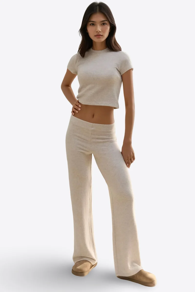 Hiccup Slim Fit Knitted Crop Blouse