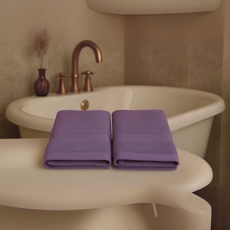 Burak Tekstil 2-Pieces Towel, 100% Cotton, Face Towel 30 * 30 (Purple, Face Towel (30 * 30 cm)) - Image 3