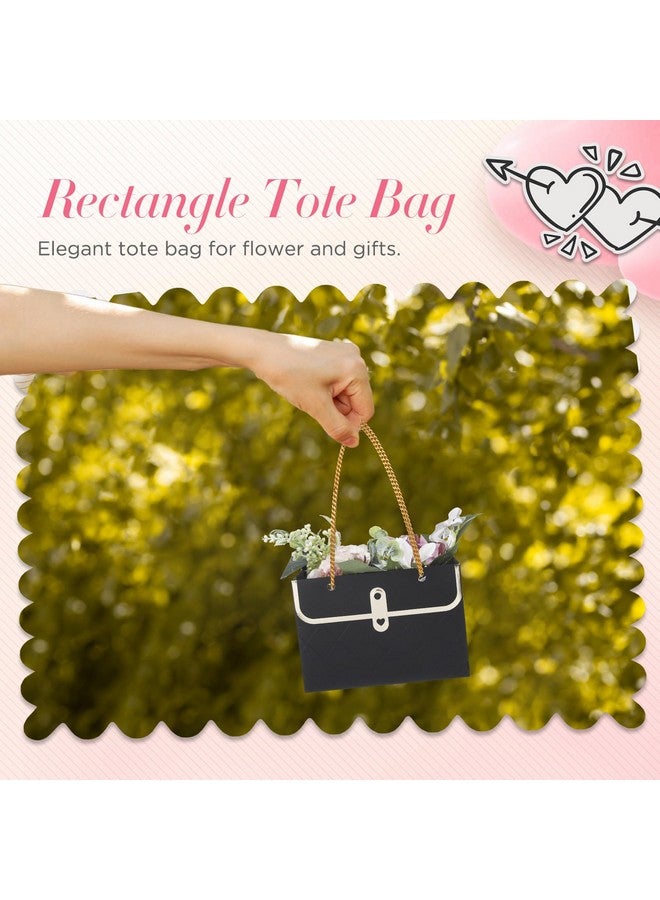 ISKYBOB 9 Pcs Flower Bags For Bouquets, Small Flower Boxes For Arrangements With Metal Chain Cute Purse Paper Gift Box Floral Packing Tote Bags For Women,Girls - Image 5