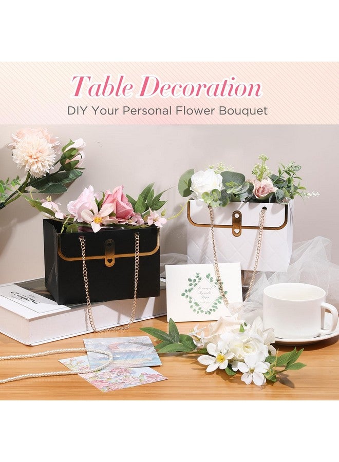 ISKYBOB 9 Pcs Flower Bags For Bouquets, Small Flower Boxes For Arrangements With Metal Chain Cute Purse Paper Gift Box Floral Packing Tote Bags For Women,Girls - Image 4