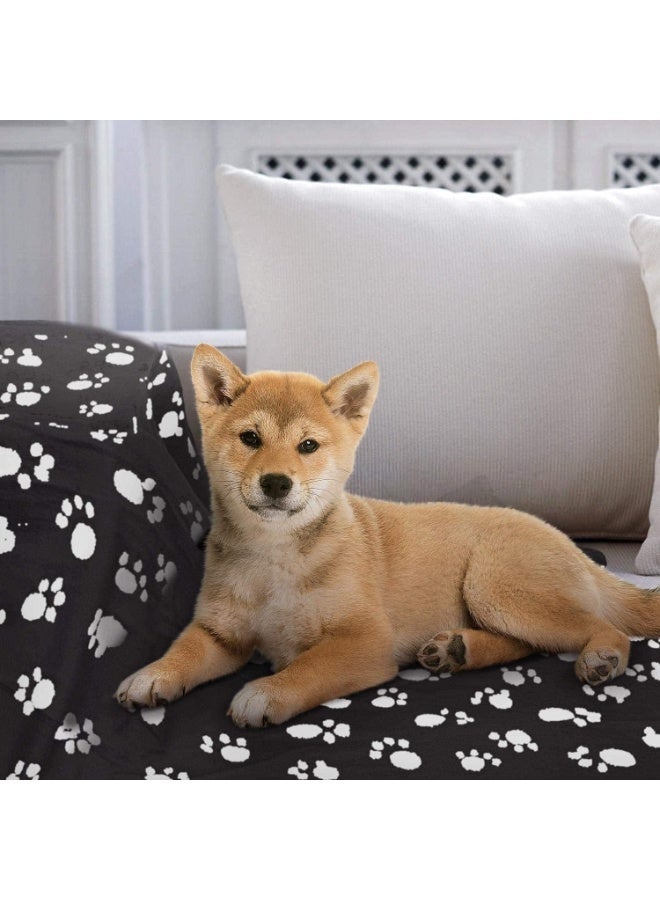 ChicAbode بطانية كلب، ووسادة قطّة، بطانية حيوانات أليفة ناعمة جدًا وممتلئة بالفراء، تُستخدم على صغير الكلاب أو عظام القطط، منشفة صغيرة لصغار القطط والحيوانات الصغيرة، قابلة للغسيل، دافئة، سوداء، 75 × 75 سم - Image 5