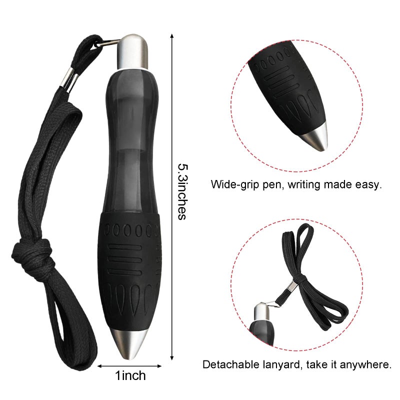 Lyforx 14pcs Big Fat Pens Aids Writing - 2 Pens + 6 Black Refills + 6 Blue Refills for Tremor, Arthritis, Parkinson, Handicap, Carpal Tunnel - Image 2