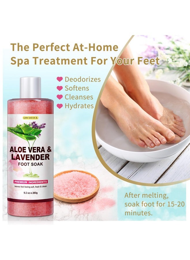 LUCOTIYA - Foot Soak Set Pedicure Kit Foot Spa Callus Remover For Feet Cuticle Remover Foot File For Dead Skin Pink Salt Urea Cream For Feet Aloe Lavender Pedicure Supplies Dry Cracked Feet For Women Men - Image 1