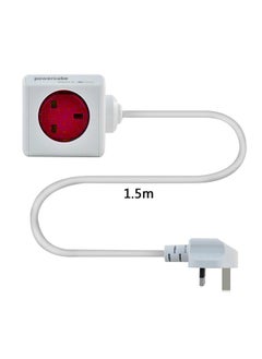 Allocacoc PowerCube Extended 4 Sockets 15m Cable 2USB Ports Red  - Image 1
