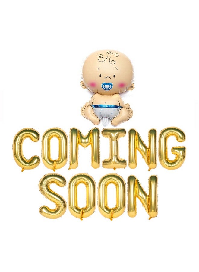 Atpata Funky Baby Shower Title Phrase Text Foil Balloons for Baby Announcement/Baby Shower Party Decoration (Baby Coming Soon) - Image 1