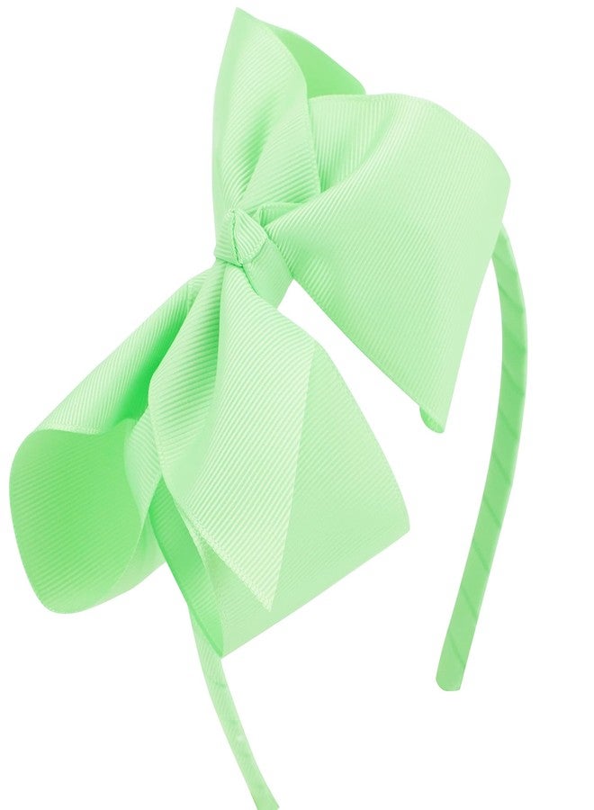 MEEDEE Mint Green Headband Girls Big Bow Grosgrain Headbands Hair Fashion Accessories for Girls Toddlers Children Theme Party Decoration School Dress Hair Band - Image 1