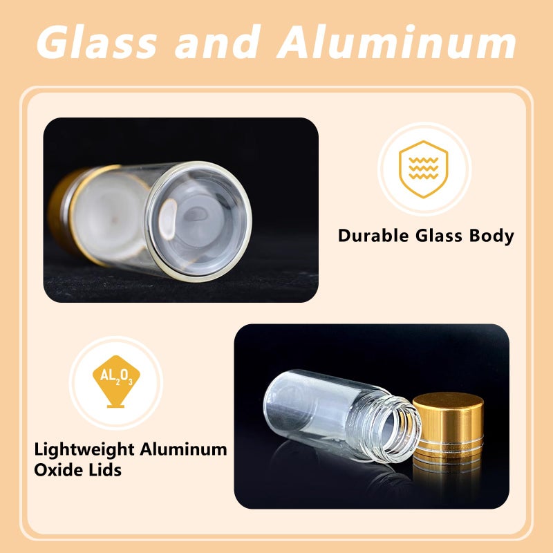 ZGGAZCA ï»¿4Pcs Tiny Glass Jars with Lids 2ml Miniature Vials Bottles with Screw Cap Small Clear Vial Containers for Ashes Jar Little Bottle Caps Mini Vile Storage Craft Use 16x26mm - Image 4