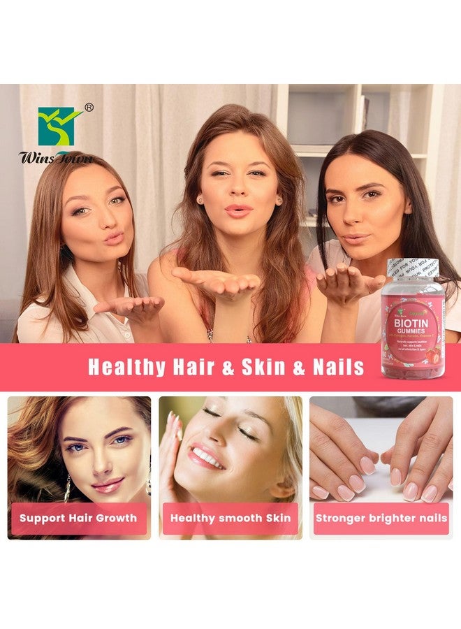 Wins Town Biotin Gummies, Supports Healthier Hair, Skin & Nails for All Ethnicities & Types, 60 Count - Image 2