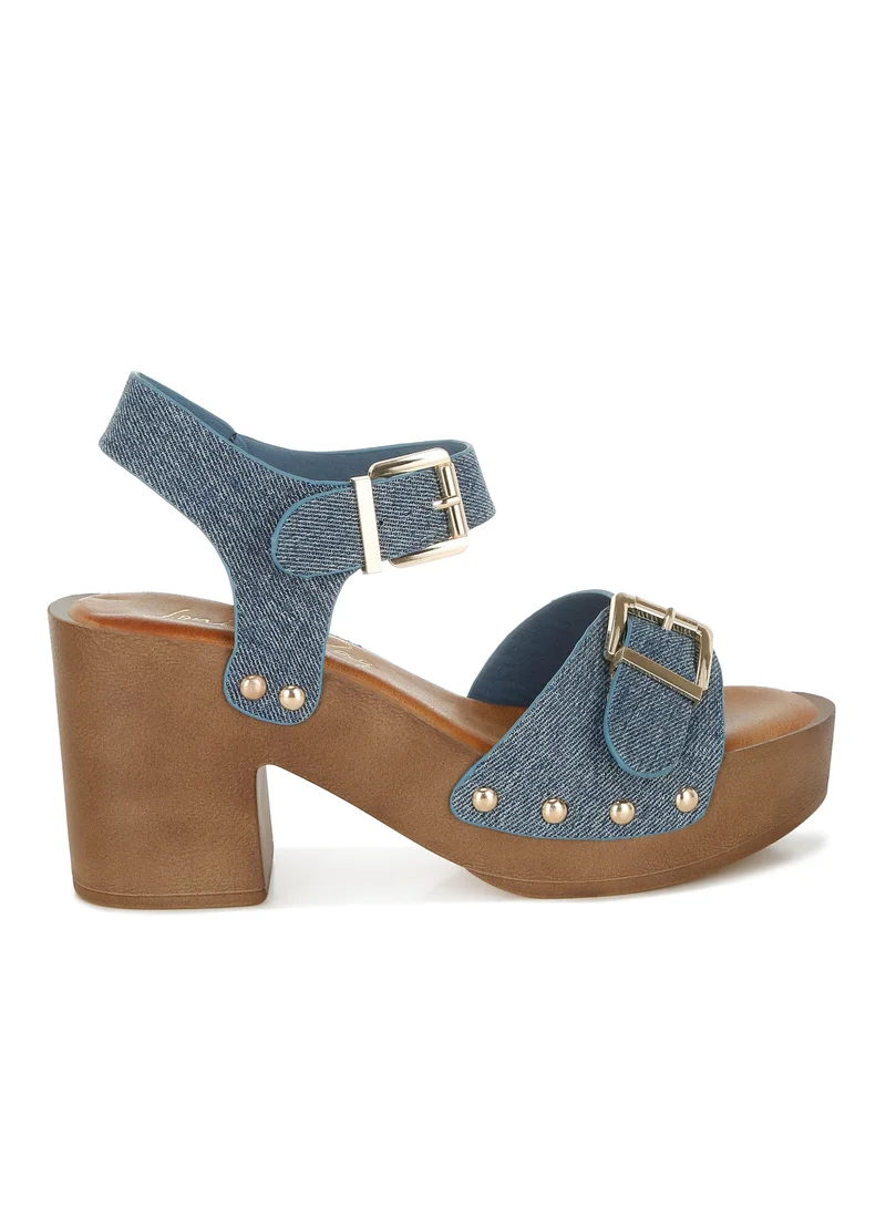 London Rag Studded Denim Clog Sandals in Denim
