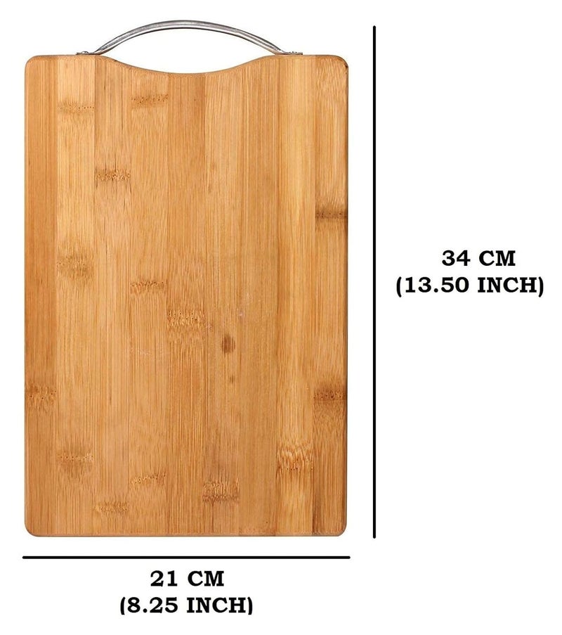 Luxula NonSlip Kitchen Fruit and Vegetable Cutting Wooden Chopping Board with Stainless Steel Handle - Image 5