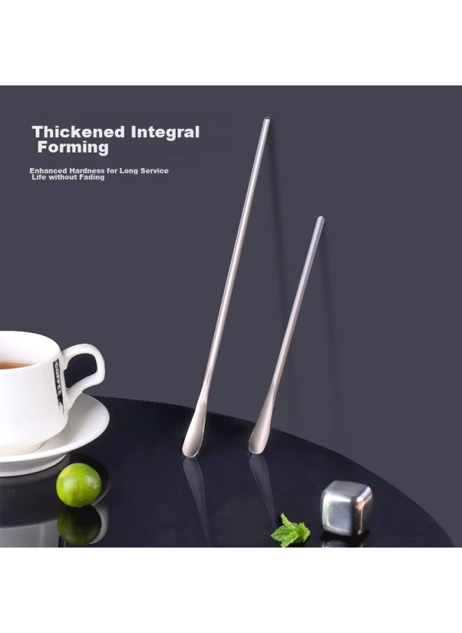 Bai Jie Baijie 304 Stainless Steel Mixing Spoon, Long-handled Stirring Rod, Coffee Spoon, Seasoning Spoon, Ice Spoon, Dessert Honey Spoon, Set Of 2  - Image 1