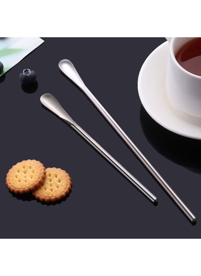 Bai Jie Baijie 304 Stainless Steel Mixing Spoon, Long-handled Stirring Rod, Coffee Spoon, Seasoning Spoon, Ice Spoon, Dessert Honey Spoon, Set Of 2  - Image 4