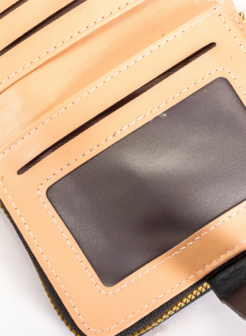 The Black Pearl Accessories Leather Flip Wallet & CardHolder with 9 Pockets and Zipped Pocket Flowery Black - Image 4