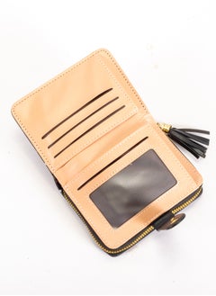 The Black Pearl Accessories Leather Flip Wallet & CardHolder with 9 Pockets and Zipped Pocket Flowery Black  - Image 2