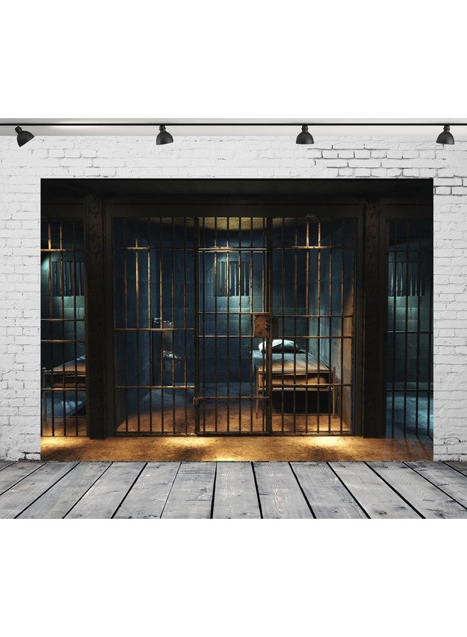 Loccor Prison Backdrop Fabric 10X6.5Ft Old Fashioned Jail Cell Bars Photography Background Police Gangster Themed Party Criminal Mug Shot Halloween Decoration For Kids Adults Youtube Video Photo Props  - Image 1