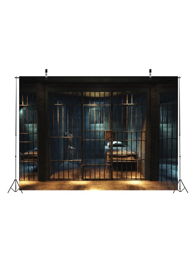 Loccor Prison Backdrop Fabric 10X6.5Ft Old Fashioned Jail Cell Bars Photography Background Police Gangster Themed Party Criminal Mug Shot Halloween Decoration For Kids Adults Youtube Video Photo Props  - Image 3