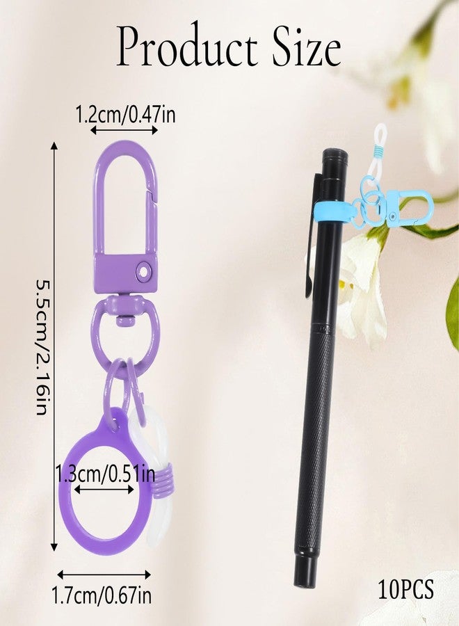 Qulkws Mini Coloured Pen Clips, 10Pcs Nurse Badge Reel Accessory with Lobster Clasp, Retractable Holder for Nurses, Pen Converter, Silicone Pens Holder for Lanyard, Nurse, Teachers, Office - Image 4