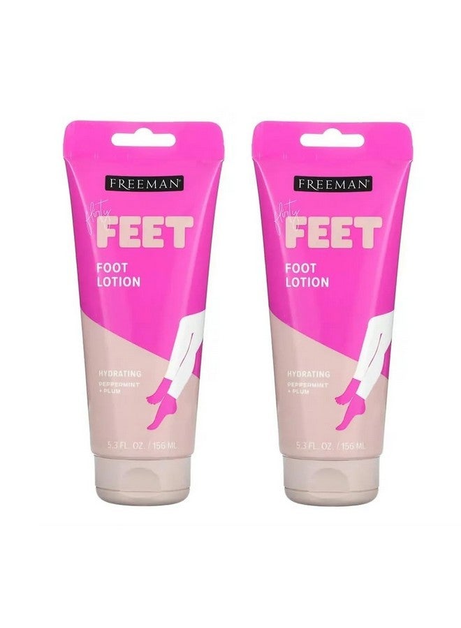 Freeman Flirty Feet Hydrating Foot Lotion, Peppermint And Plum, 5.3 Fl Oz, Pack Of 2