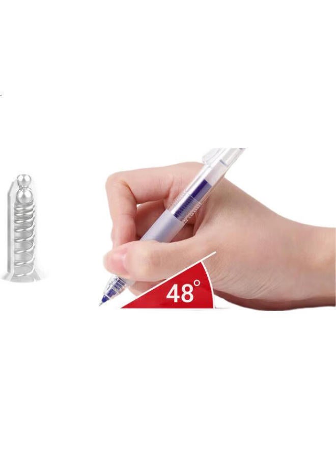 Kaco Black Gel Pen 0.5Mm Double Ballpoint Quick-Drying Pen For Students Exam Practice Office Meeting Signature Pen With Large Capacity Carbon Pen 5 Pack Black - Image 3