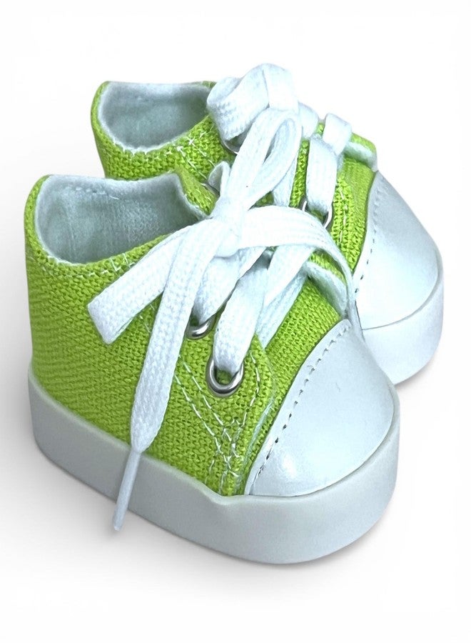 MBD Lime Green Doll Sneakers - Fully Lined & Weighted Lace-Up Shoes for 18 Inch Dolls, Supportive Sole for Posing, Fits Kennedy & Friends and Other 18” Fashion Dolls - Image 3