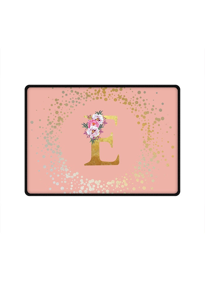 Stylizedd Designer Gaming Mouse Pad Anti-Skid Mousepad Large Keyboard Mouse Pad Desk Mat Custom Monogram Initial Letter Floral Pattern Alphabet - E(Rose Pink)  - Image 1