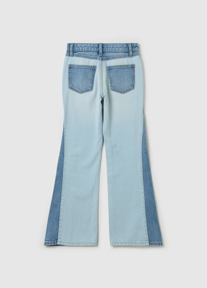 Ovs Flare-Fit Jeans With Contrasting Details