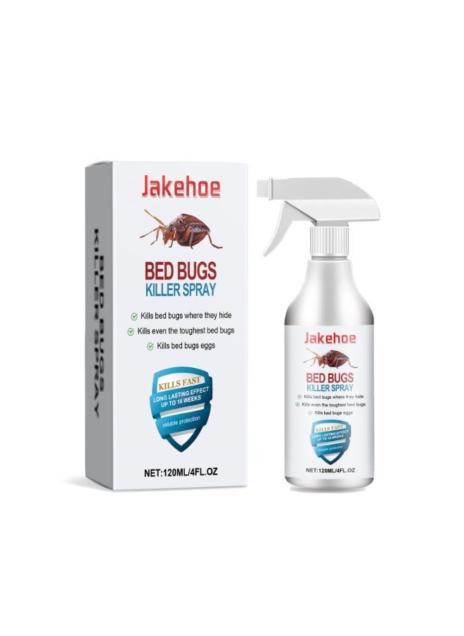 Jakehoe 120ml Bed Bugs Killer Spray, Roach & Fly Killer Spray, Plant-Based Actives Kill Insects & Bugs on Contact, Non-Greasy, Repellent Indoor flea moth bugs bed bugs, No Stains, Fresh Scent - Image 1