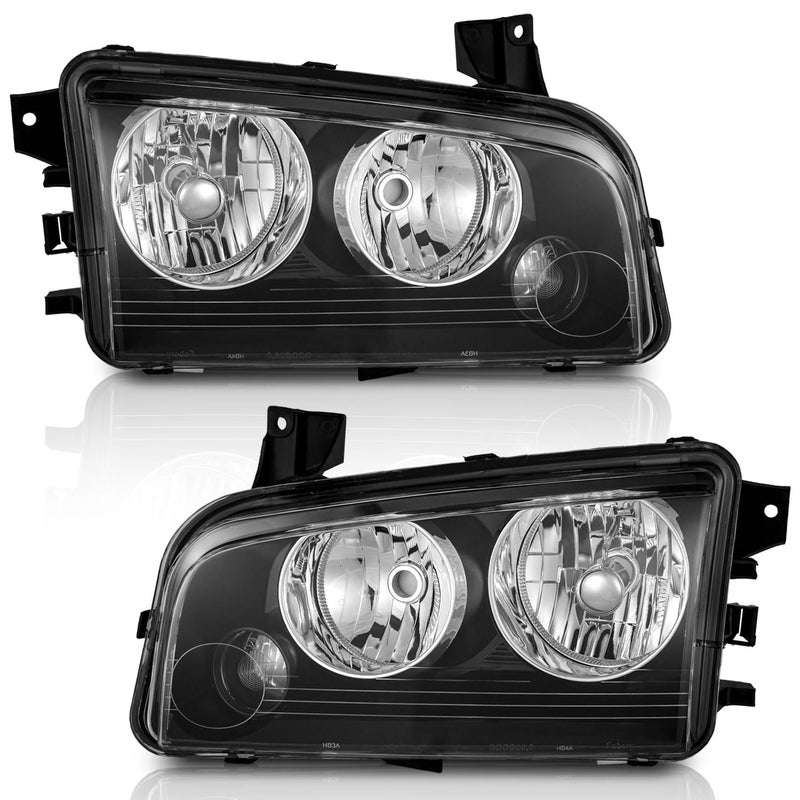 WEELMOTO for 20062010 Dodge Charger Headlights Assembly Headlamp Replacement for 0610 Dodge Charger 4Door Sedan Models Headlight Assemblies