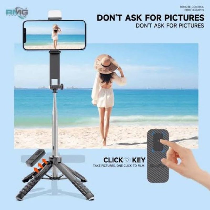 Mini Selfie Stick Tripod with Wireless Remote,PhoneTripod Compatible with iPhone 15 Pro Max/15/14Pro/14/Android Smartphone & 360Rotating Head,3-in-1Selfie Stick,with Rechargeable Wireless Remote,(L8S) - Image 3
