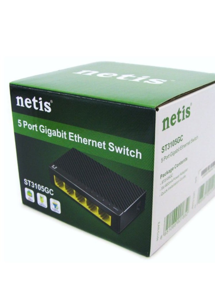 Netis 5 Port Gigabit Ethernet Switch, 5 P* 10/100/1000, unblocking, Stonet - ST3105GC  - Image 1