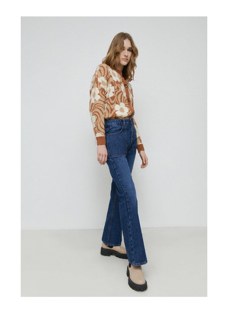 WAREHOUSE - 72's Denim Button Front Flare Jeans - Image 1