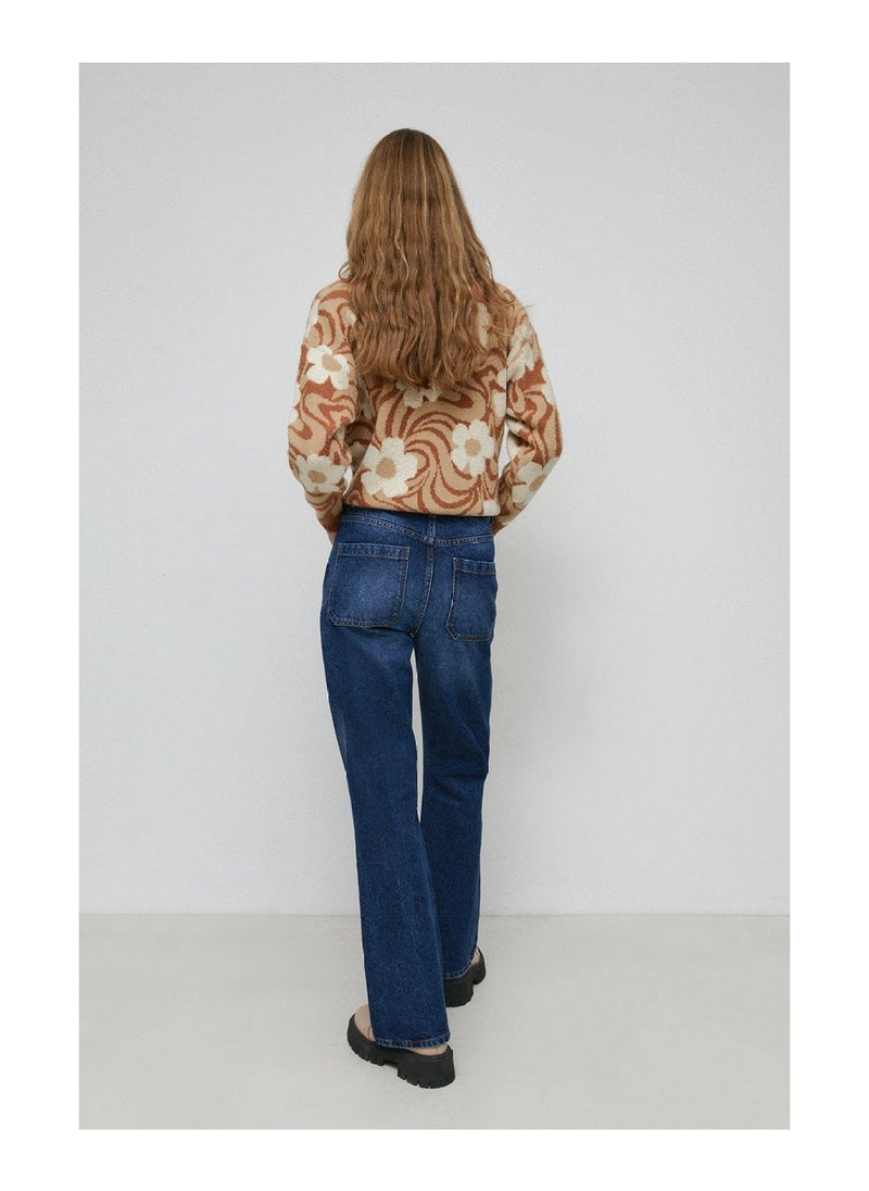 WAREHOUSE - 72's Denim Button Front Flare Jeans - Image 1