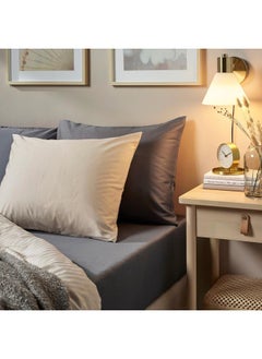 erorex Fitted sheet, dark grey, 180x200 cm  - Image 3