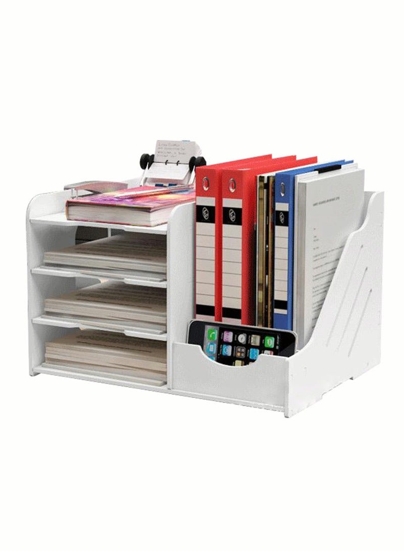 Kidle File Storage Rack With 4-Tier Document File Holder Tray For Home Office School 