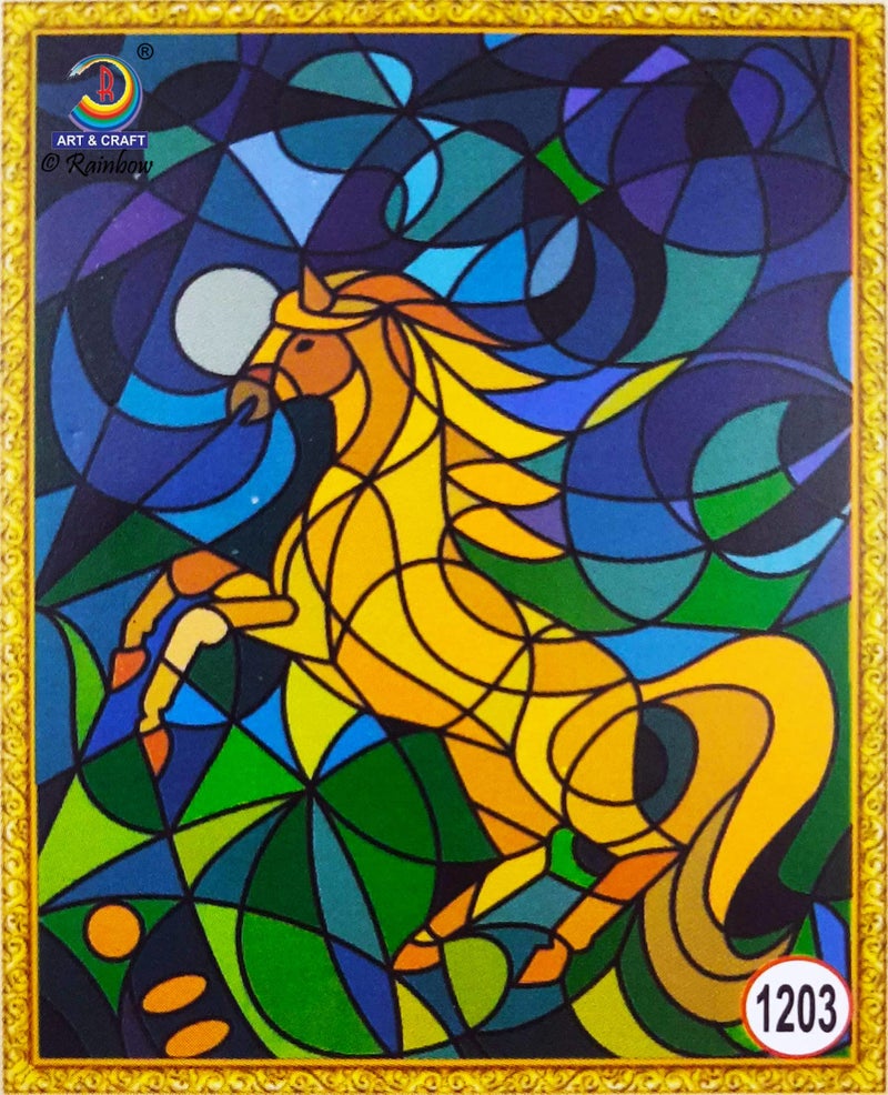 Rainbow DIY - Fiberglass Painting Kit, Horse, Medium (7.75x10.5 inch), Design No. 1203 - Image 1