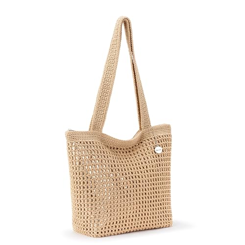 The Sak Casual Classics Tote Bag - Hand Crochet Woman's Purse For Everyday, Travel, Beach Bag - Handbag With Shoulder Straps - Bamboo W/Gold - Image 4