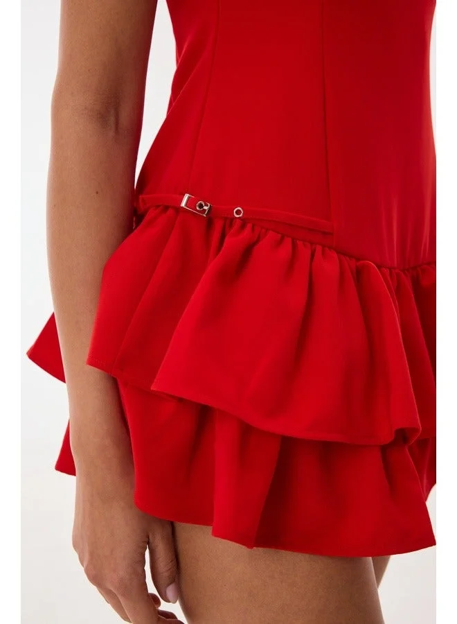 Ashita Fernandes Red Bloom Premium  Polyster Hala Dress for Women | Best Price UAE