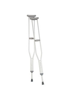 careX Push Button Aluminum Crutches - Height Adjustable Crutches Adult Size Fits Individuals from 5'2" to 5'10" Tall, Completely Assembled with Crutch Pads, Hand Grips and Crutch Tips  - Image 4