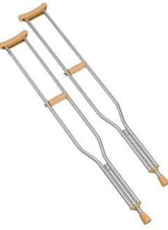 careX Push Button Aluminum Crutches - Height Adjustable Crutches Adult Size Fits Individuals from 5'2" to 5'10" Tall, Completely Assembled with Crutch Pads, Hand Grips and Crutch Tips  - Image 5