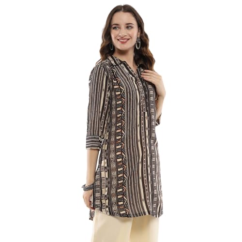 BIBA Chocolate Viscose Blend Straight Kurta - Image 2