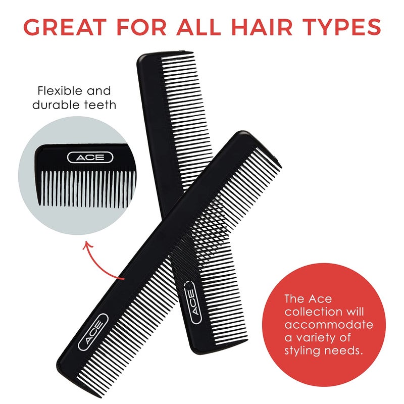 Goody ACE Pocket Fine Tooth Comb - 4.5 Inch, Black - Great for All Hair Types - Fine Comb Teeth for Thin to Medium Hair - Durable for Everyday and Professional Use - Image 2