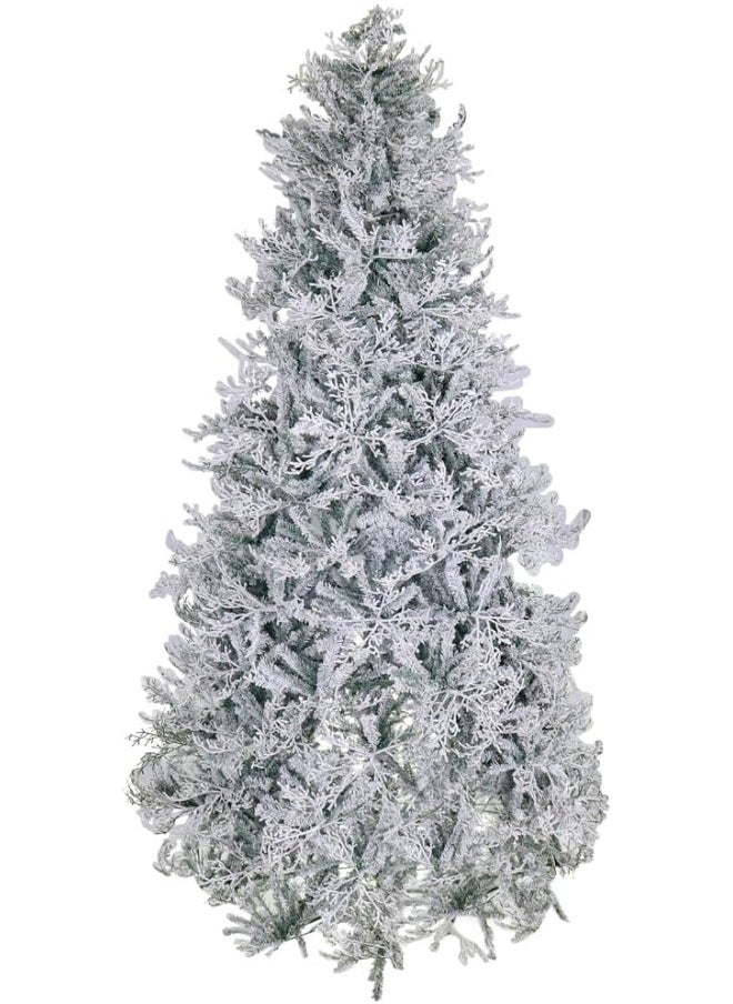 Decor Artificial Tree Snow Flocked Tree With Sturdy Metal Stand, Flocked Christmas Tree With Lush Greenery, Holiday Tree For Home, Office, Event, Easy Assembly 270 Cm