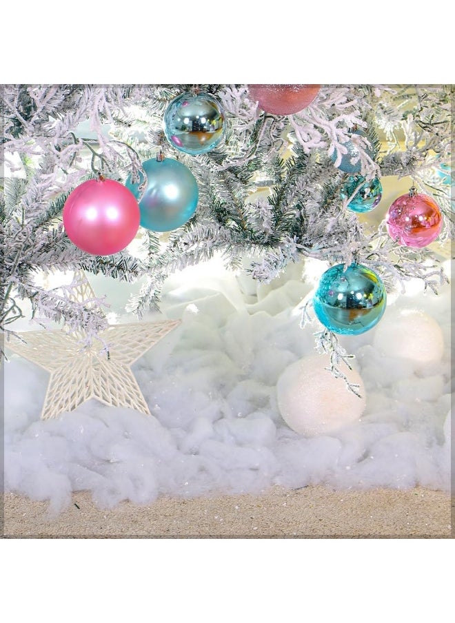 Decor Artificial Tree Snow Flocked Tree With Sturdy Metal Stand, Flocked Christmas Tree With Lush Greenery, Holiday Tree For Home, Office, Event, Easy Assembly 270 Cm