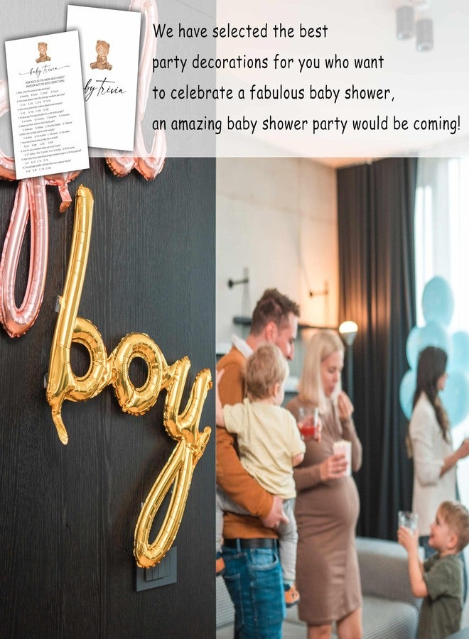 Foosproea Baby Trivia Games Set, Minimalism Baby Shower Party Game Card, Boho Bear Themed Gender Neutral Party Ideas Activities, Baby Shower Party Supplies & Decorations -A01 - Image 5