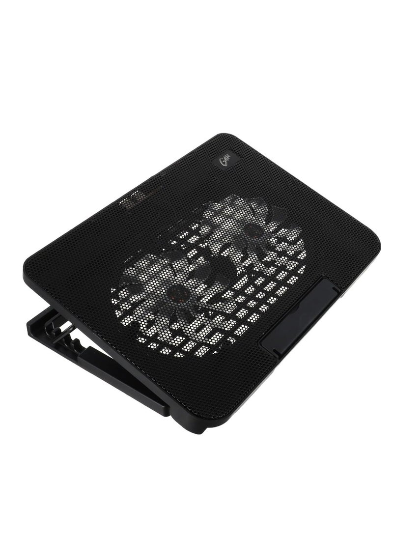مسند تبريد USB LED بمروحتين قابل للتعديل لأجهزة الكمبيوتر المحمول مقاس 9 بوصة إلى 17 بوصة - Image 1